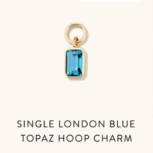 MEJURI Single Emerald Cut Gemstone Hoop Charm